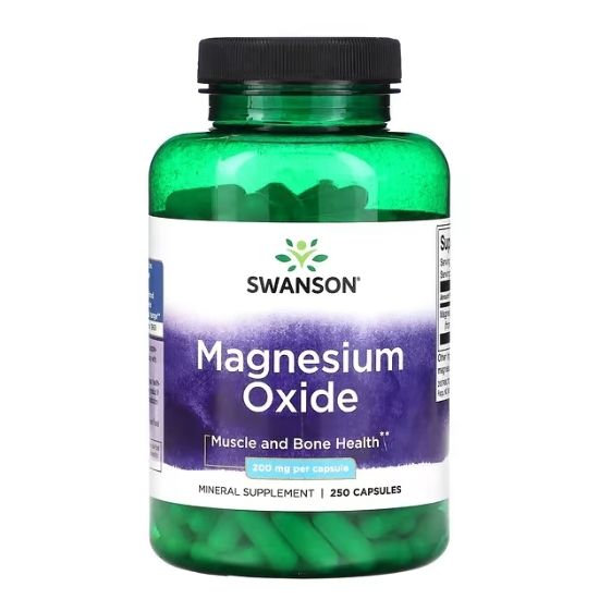 Oxid de magneziu, 200mg, 250 caps, Swanson - Vitax.ro