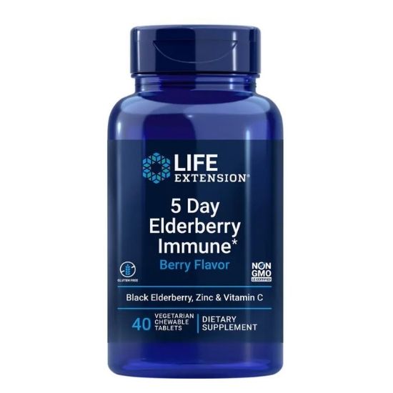 5 Day Elderberry Immune, Berry, 40 chewable tabs, Life Extension - Vitax.ro