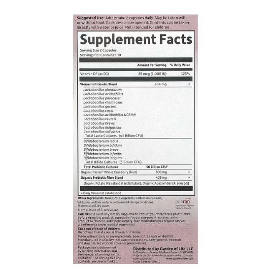 Dr. Formulated Probiotics Urinary Tract+, 60 vcaps, Garden of Life - Vitax.ro