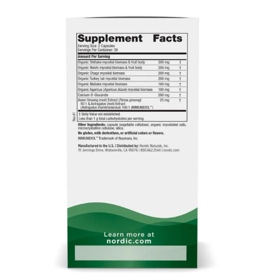 Immune Mushroom Complex, 60 vcaps, Nordic Naturals - Vitax.ro