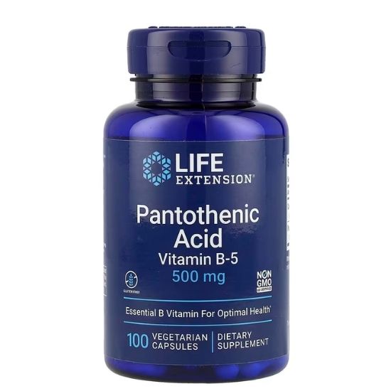Pantothenic Acid (Vitamin B-5), 500mg, 100 vcaps, Life Extension - Vitax.ro