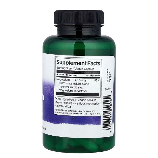 Triple Magnesium Complex, 400mg, 100 caps, Swanson - Vitax.ro