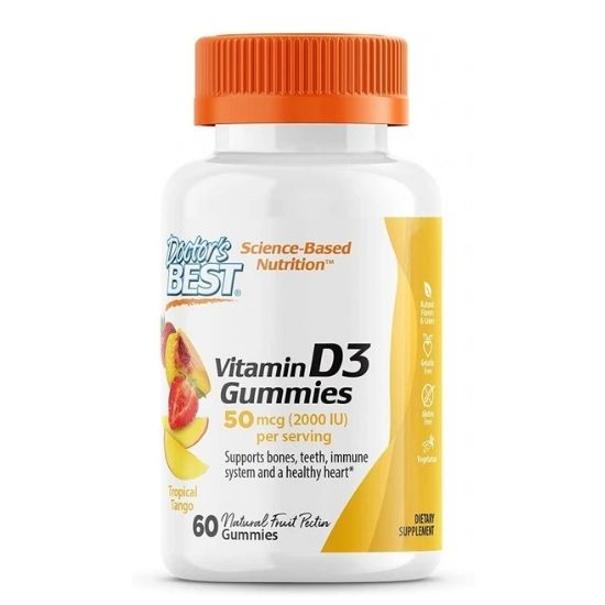 Vitamin D3 Gummies, Tropical Mango, 60 gummies, Doctor's Best - Vitax.ro