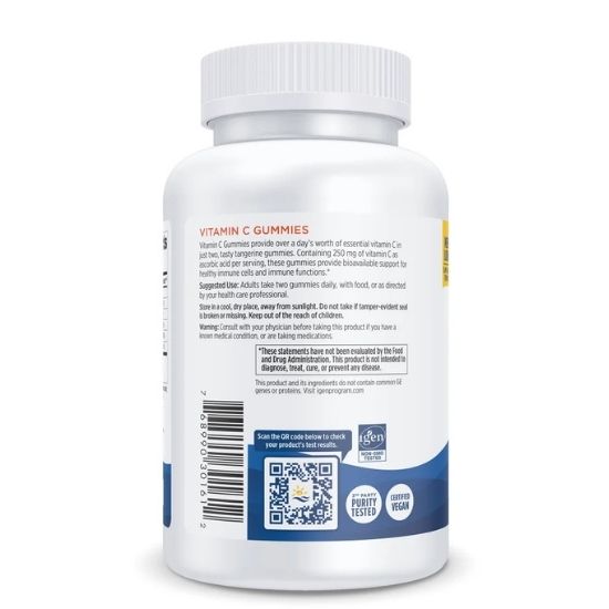 Vitamin C Gummies, 250mg Tangerine, 120 gummies, Nordic Naturals - Vitax.ro