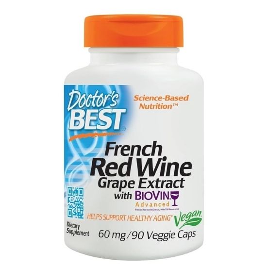 French Red Wine Grape Extract cu Biovin, 60mg, 90 vcaps, Doctor's Best - Vitax.ro