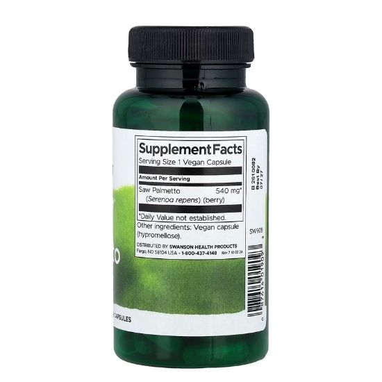 Saw Palmetto, 540mg, 100 caps, Swanson - Vitax.ro