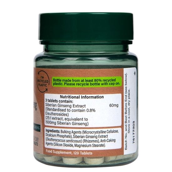 Siberian Ginseng, 1500mg, 120 vegan tablets, Holland & Barrett - Vitax.ro