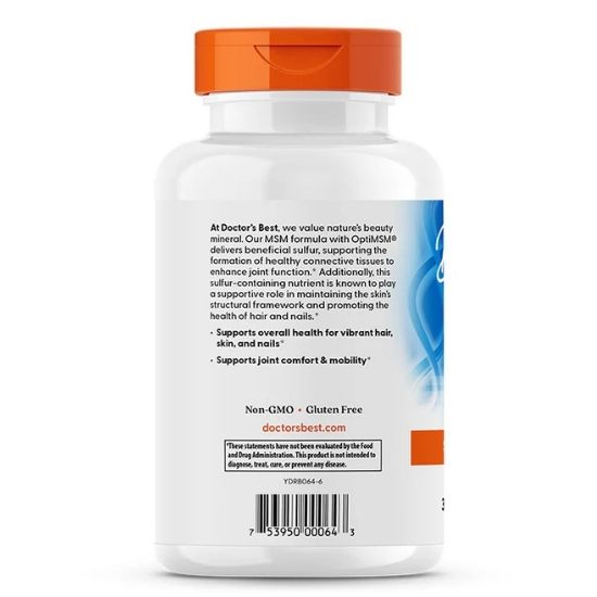 MSM cu OptiMSM, 1000mg, 180 caps, Doctor's Best - Vitax.ro