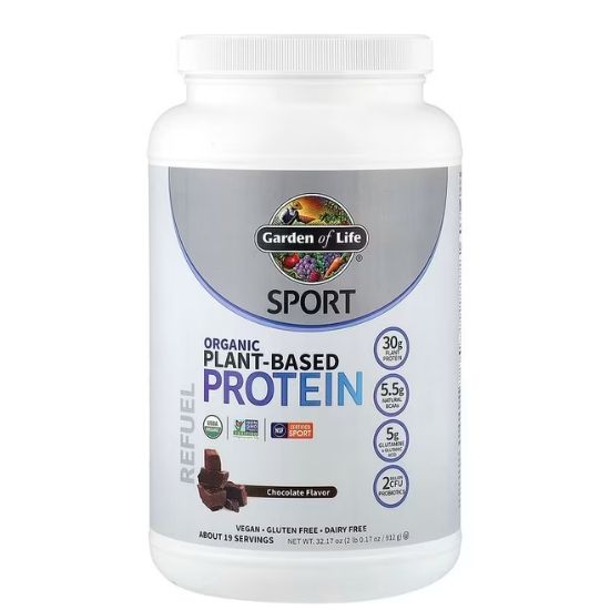 Sport Organic Plant-Based Protein, Chocolate, 840g, Garden of Life - Vitax.ro