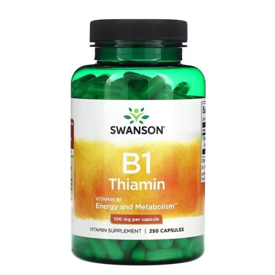 Vitamin B-1 (Thiamin), 100mg, 250 caps, Swanson - Vitax.ro