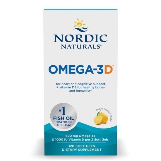 Omega-3D, 690mg Lemon, 120 softgels, Nordic Naturals - Vitax.ro