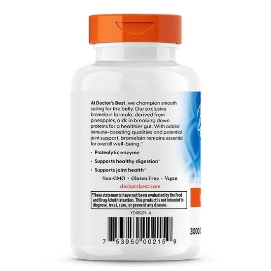 High Potency Bromelain 3000 GDU, 500mg, 90 vcaps, Doctor's Best - Vitax.ro