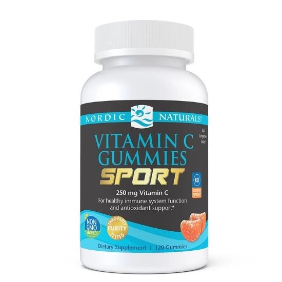 Vitamin C Gummies Sport, Tart Tangerine, 120 gummies, Nordic Naturals - Vitax.ro