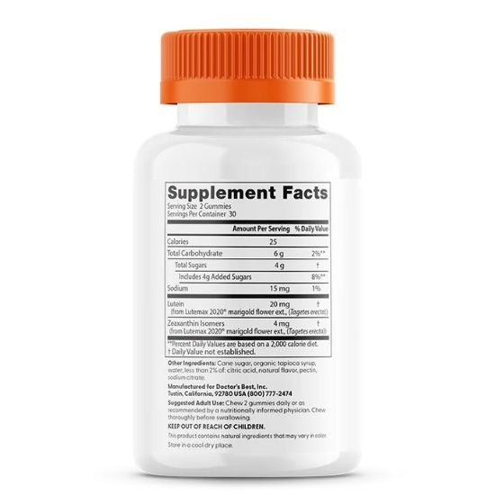 Lutein & Zeaxanthin, Mango Madness, 60 gummies, Doctor's Best - Vitax.ro