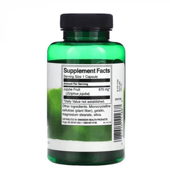 Full Spectrum Jujube Fruit, 675mg, 60 caps, Swanson - Vitax.ro