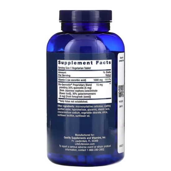 Vitamin C and Bio-Quercetin Phytosome, 250 vegetarian tabs, Life Extension - Vitax.ro