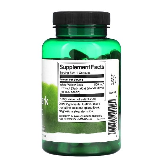 White Willow Bark Extract, 500mg, 120 caps, Swanson - Vitax.ro