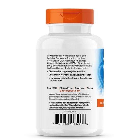 Vegan Glucosamine & Chondroitin & MSM, 120 vcaps, Doctor's Best - Vitax.ro