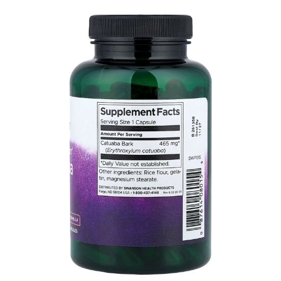 Catuaba Bark, 465mg, 120 caps, Swanson - Vitax.ro