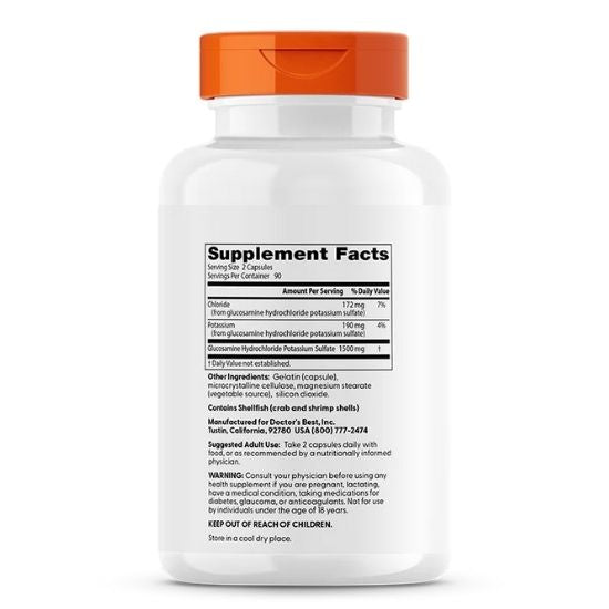 Glucosamine Sulfate, 750mg, 180 caps, Doctor's Best - Vitax.ro