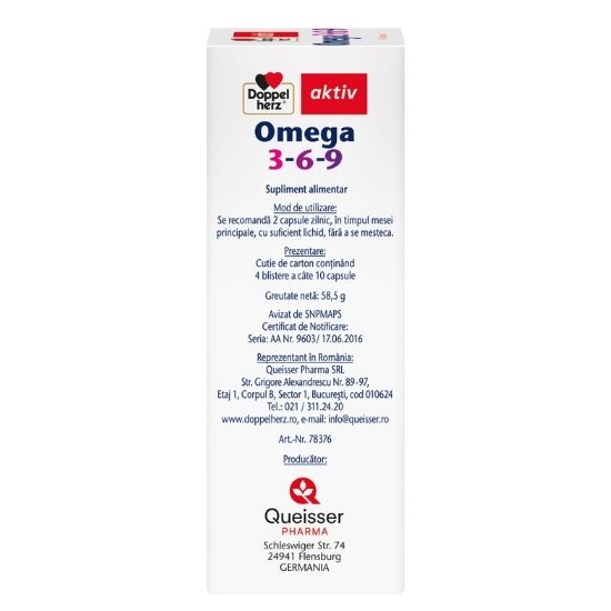 Omega 3-6-9 Aktiv XXL, 40 capsule, Doppelherz - Vitax.ro