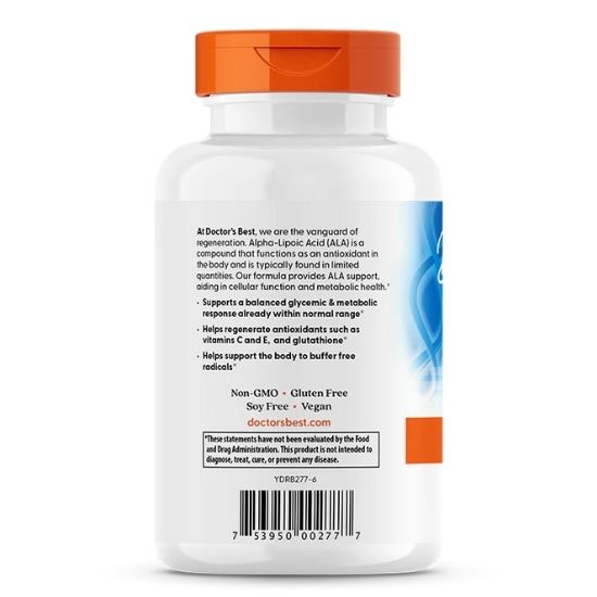 Alpha Lipoic Acid, 300mg, 180 vcaps, Doctor's Best - Vitax.ro
