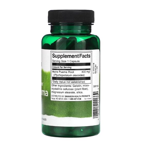 Full Spectrum Muira Puama, 400mg, 90 caps, Swanson - Vitax.ro