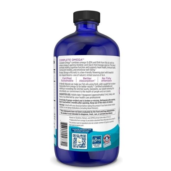 Complete Omega, 1270mg, Lemon, 473 ml, Nordic Naturals - Vitax.ro