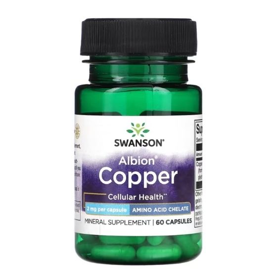 Albion Copper, 2mg, 60 caps, Swanson - Vitax.ro
