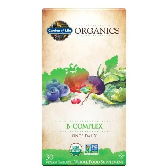 Mykind Organics B-Complex, 30 vegan tabs, Garden of Life - Vitax.ro