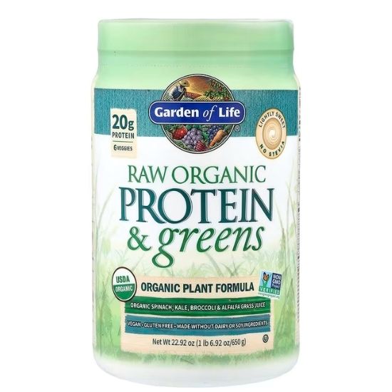 Raw Organic Protein & Greens, Lightly Sweet, 650g, Garden of Life - Vitax.ro