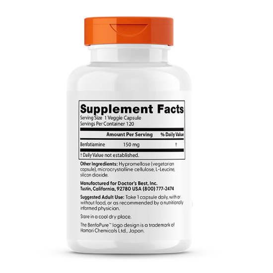 Benfotiamine with BenfoPure, 150mg, 120 vcaps, Doctor's Best - Vitax.ro