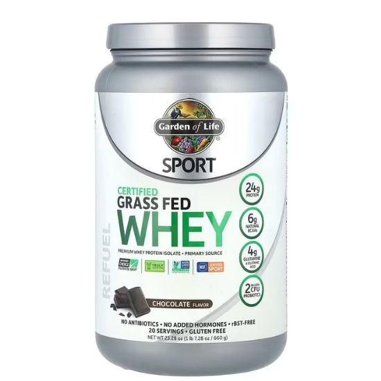 Sport Certified Grass Fed Whey Protein, Chocolate, 660g, Garden of Life - Vitax.ro