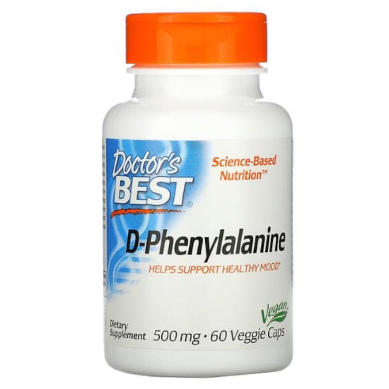 D-Phenylalanine, 500mg, 60 vcaps, Doctor's Best - Vitax.ro