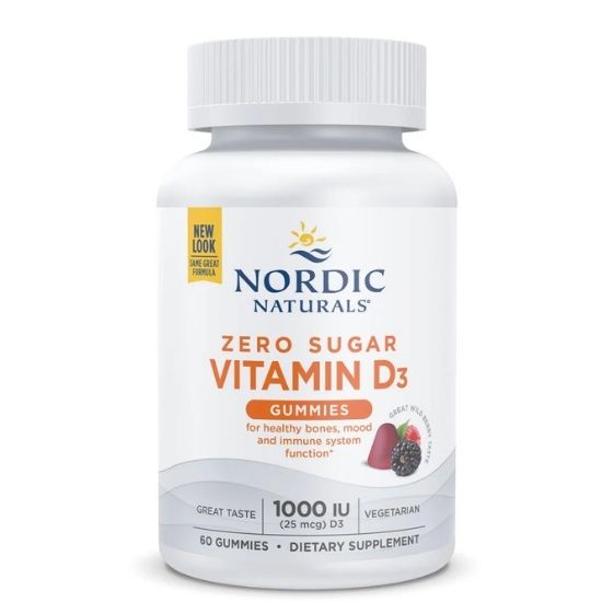 Vitamin D3 Zero Sugar, Wild Berry, 60 gummies, Nordic Naturals - Vitax.ro