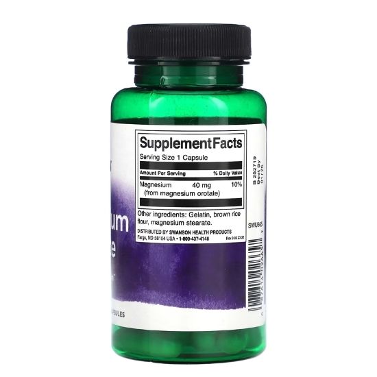 Magnesium Orotate, 40mg, 60 caps, Swanson - Vitax.ro