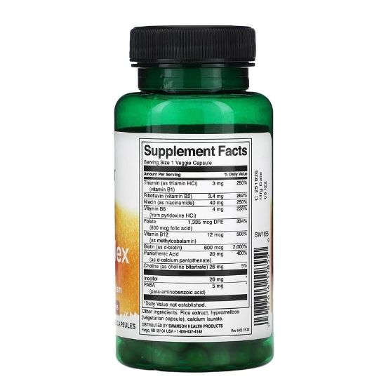 B-Complex, Daily, 100 vcaps, Swanson - Vitax.ro