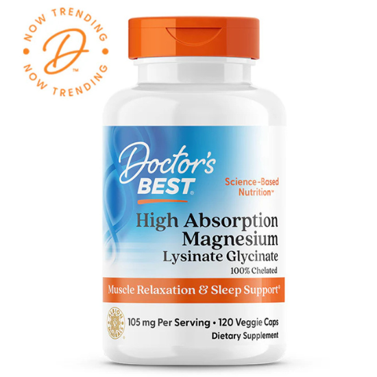 High Absorption Magnesium, 105mg, 120 vcaps, Doctor's Best - Vitax.ro