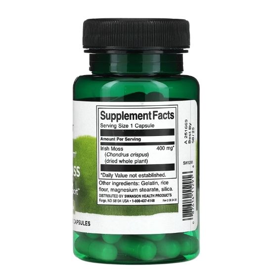 Full Spectrum Irish Moss, 400mg, 60 caps, Swanson - Vitax.ro