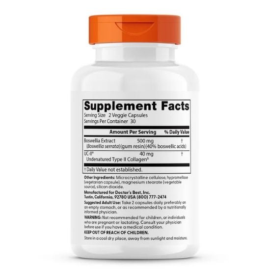 Boswellia with UC-II, 60 vcaps, Doctor's Best - Vitax.ro