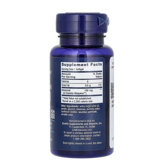 Super Ubiquinol CoQ10, 100mg, 60 softgels, Life Extension - Vitax.ro