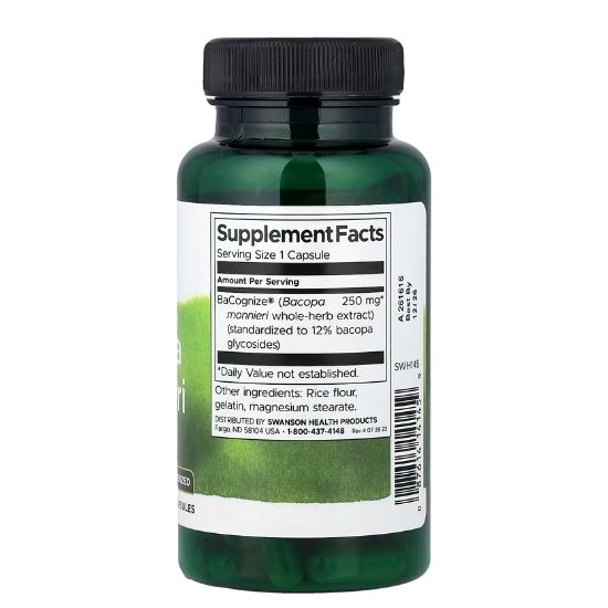 Bacopa Monnieri, 250mg, 90 caps, Swanson - Vitax.ro