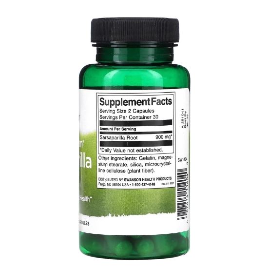 Full Spectrum Sarsaparilla Root, 450mg, 60 caps, Swanson - Vitax.ro