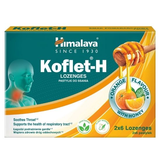Koflet Pastile Portocale, 12 Bucati, Himalaya Herbal - Vitax.ro