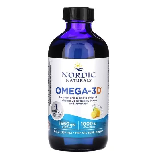 Omega-3D, 1560mg Lemon, 237 ml, Nordic Naturals - Vitax.ro
