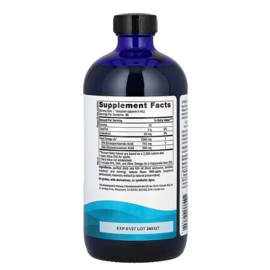 Omega-3, 1560mg Lemon, 473 ml, Nordic Naturals - Vitax.ro