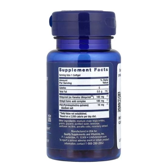 Super Ubiquinol CoQ10 with PQQ, 100 mg, 30 softgels, Life Extension - Vitax.ro