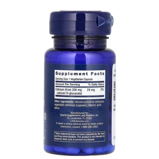 Calcium D-Glucarate, 200mg, 60 vcaps, Life Extension - Vitax.ro