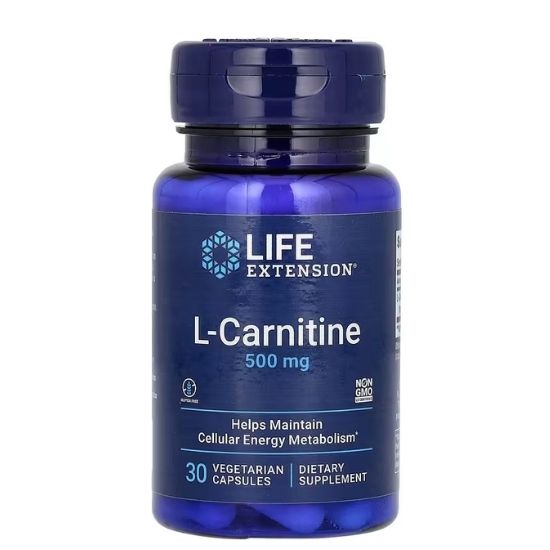 L-Carnitine, 500mg, 30 vcaps, Life Extension - Vitax.ro