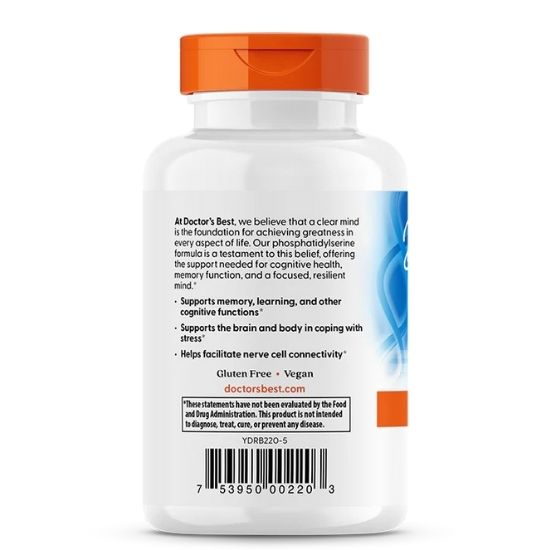 Phosphatidylserine Serine cu SerinAid, 100mg, 120 vcaps, Doctor's Best - Vitax.ro